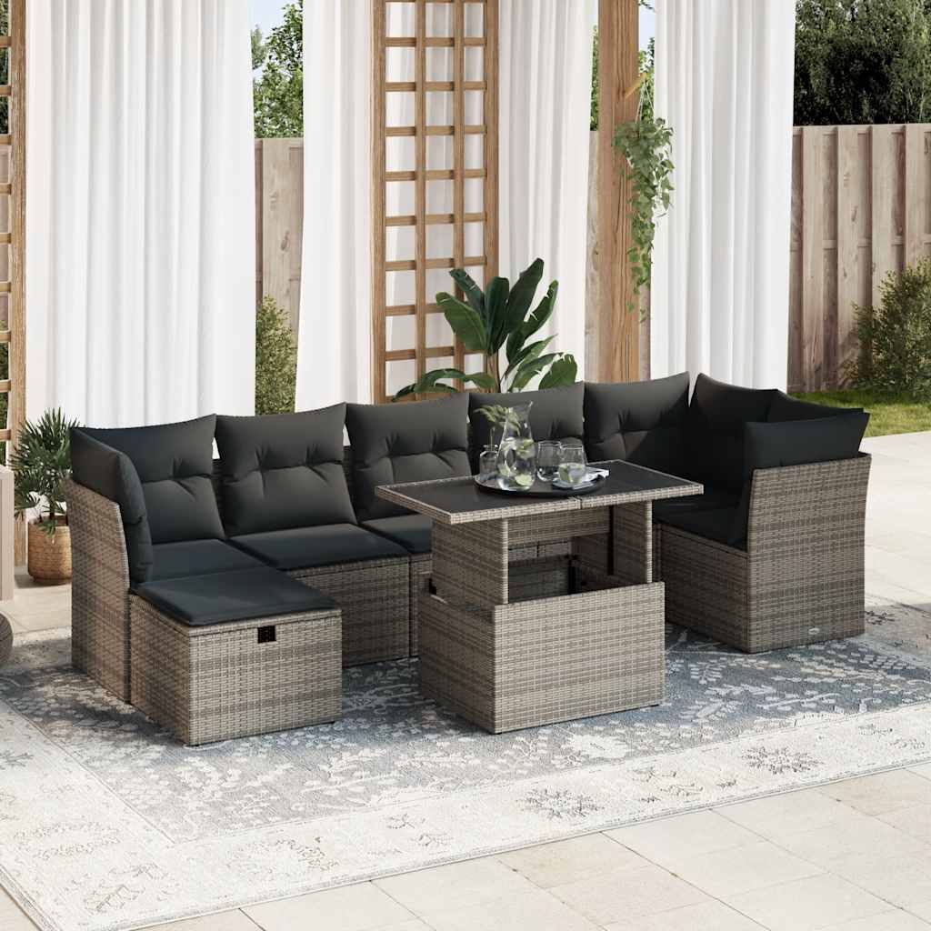 8 Piece Garden Sofa Set With Cushions Poly Rattan