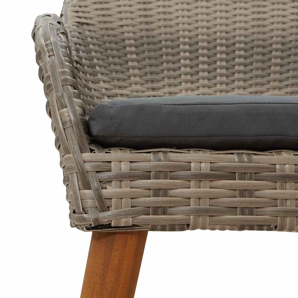 Garden Chair 2 Pcs Black 55 X 62.5 X 82Cm Poly Rattan