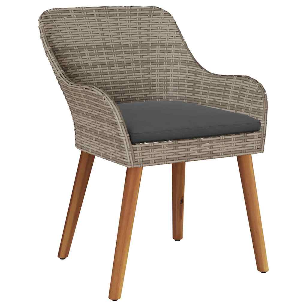 Garden Chair 2 Pcs Black 55 X 62.5 X 82Cm Poly Rattan