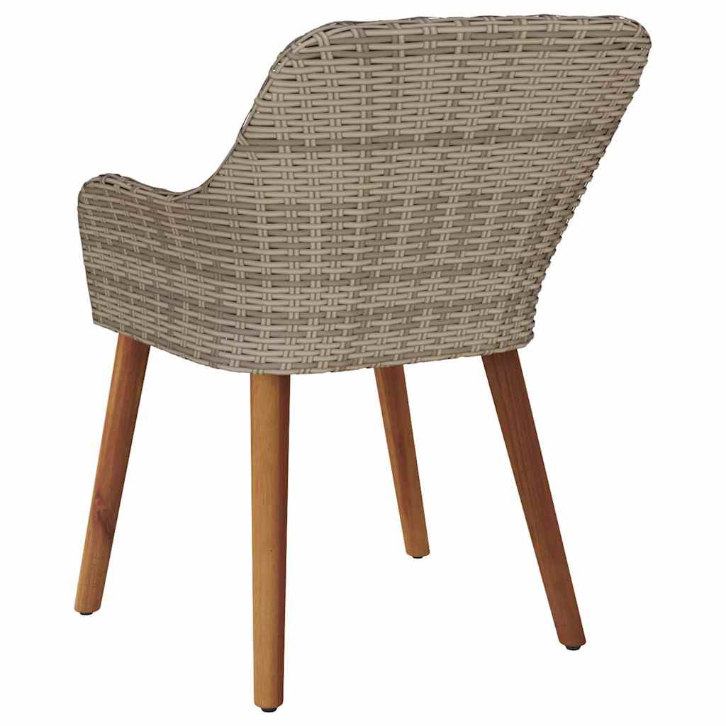 Garden Chair 2 Pcs Black 55 X 62.5 X 82Cm Poly Rattan