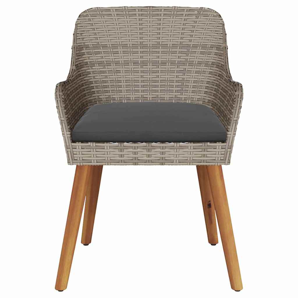 Garden Chair 2 Pcs Black 55 X 62.5 X 82Cm Poly Rattan