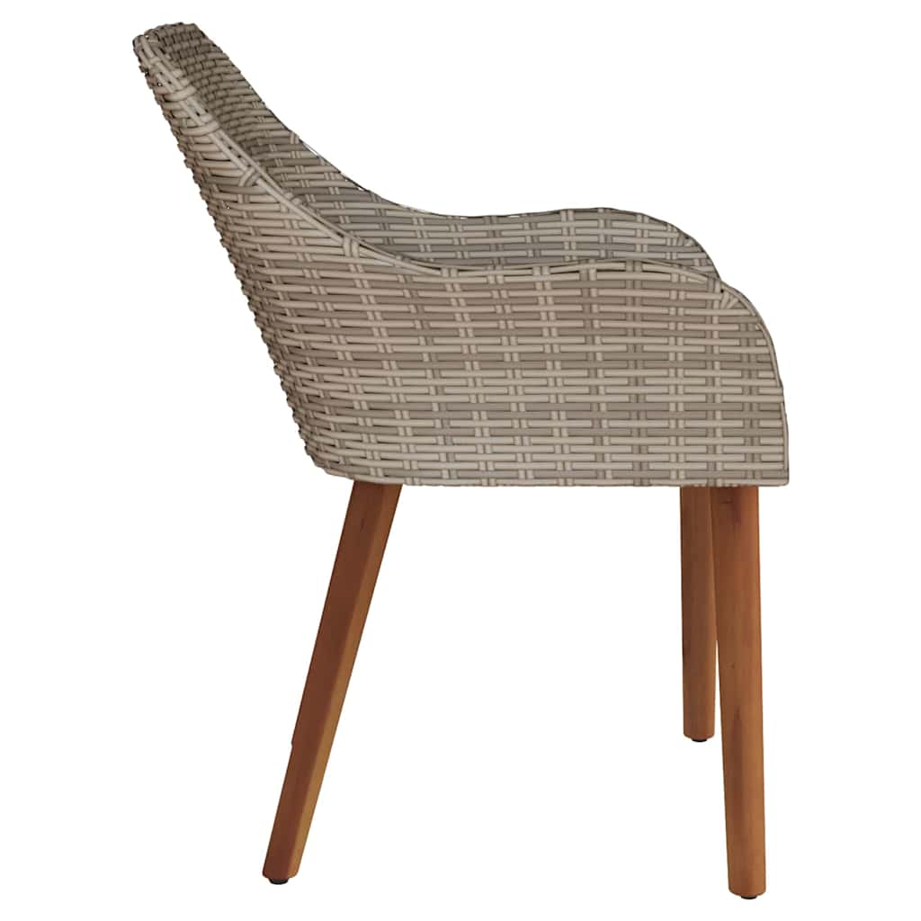 Garden Chair 2 Pcs Black 55 X 62.5 X 82Cm Poly Rattan
