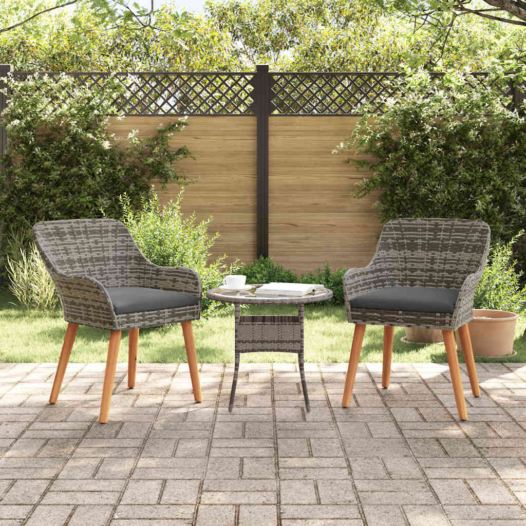 Garden Chair 2 Pcs 55 X 62.5 X 82Cm Poly Rattan