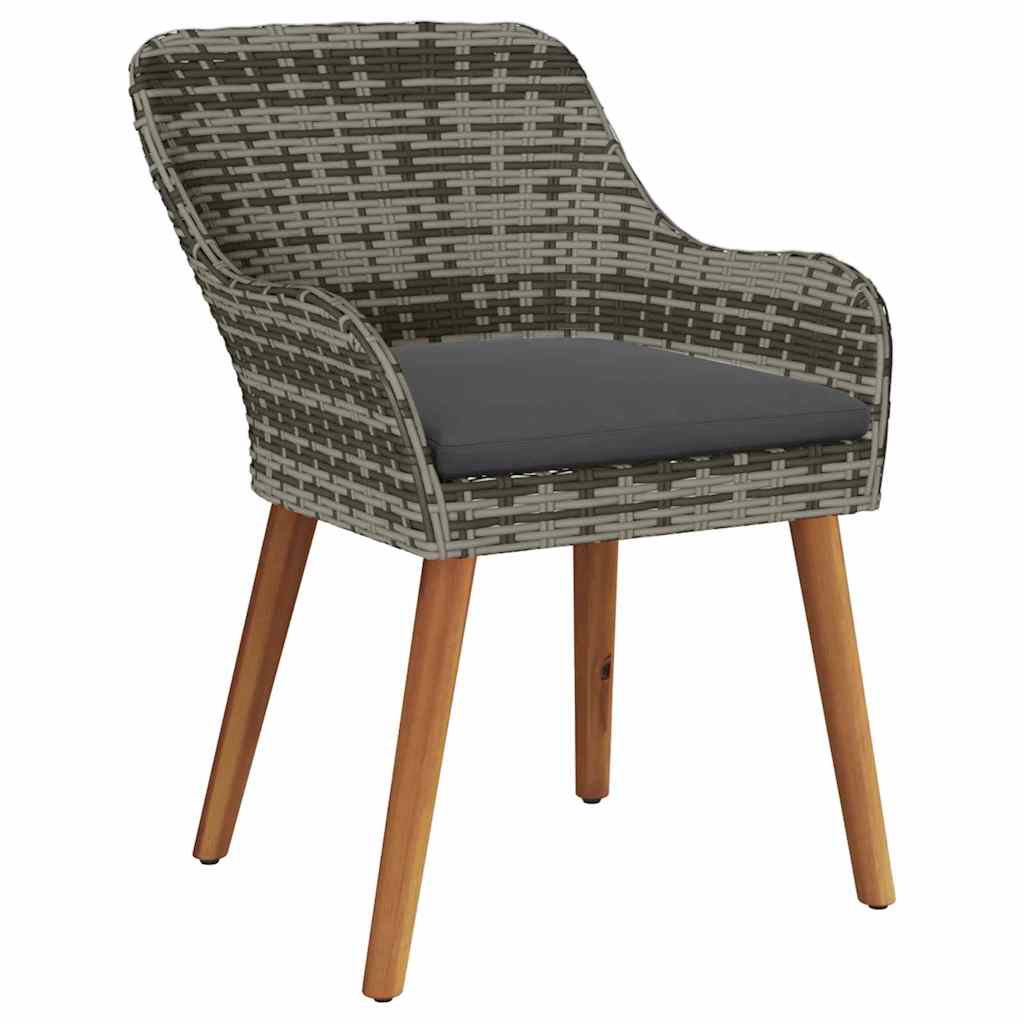 Garden Chair 2 Pcs 55 X 62.5 X 82Cm Poly Rattan
