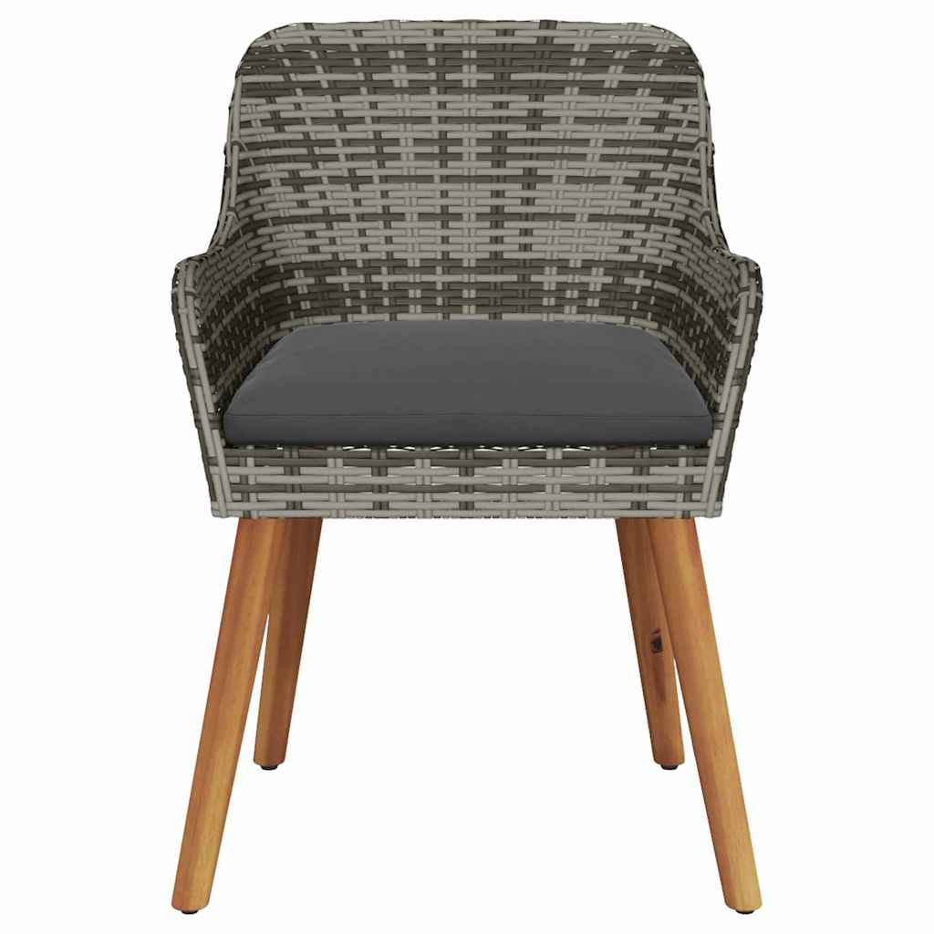 Garden Chair 2 Pcs 55 X 62.5 X 82Cm Poly Rattan