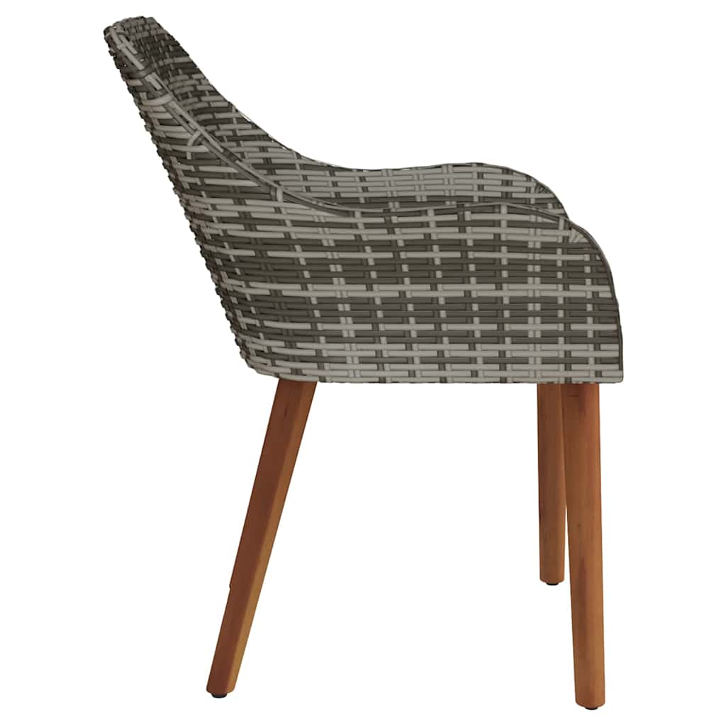 Garden Chair 2 Pcs 55 X 62.5 X 82Cm Poly Rattan