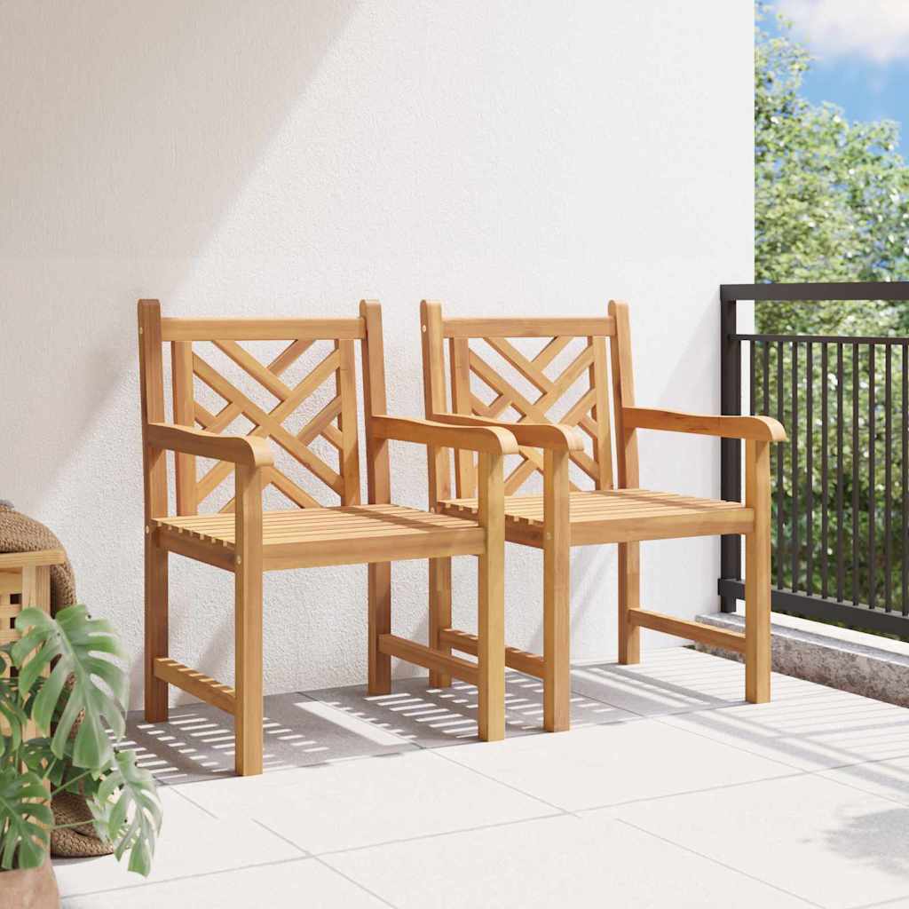 Garden Chairs 2 Pcs Brown 58 X 60 X 90 Cm Solid Teak Wood