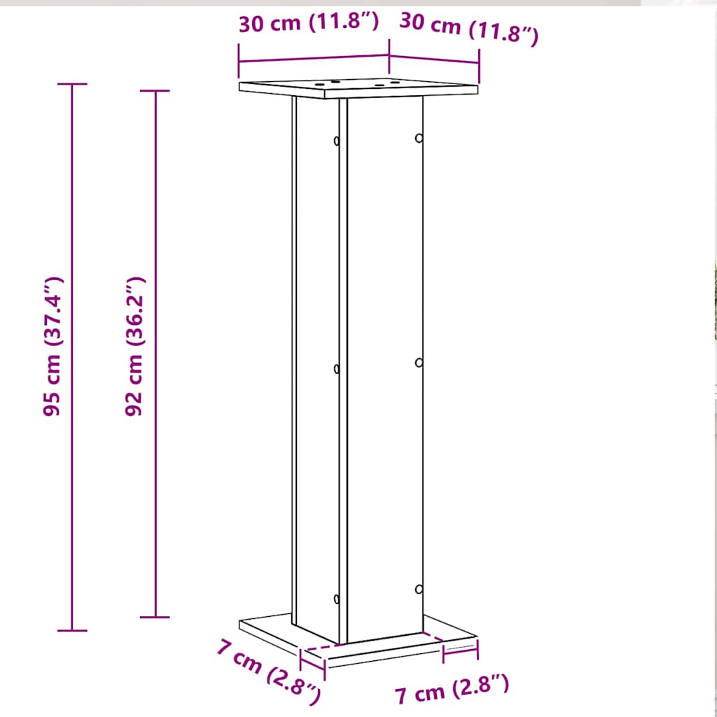 Plant Stand 2 Pcs Engineered Wood