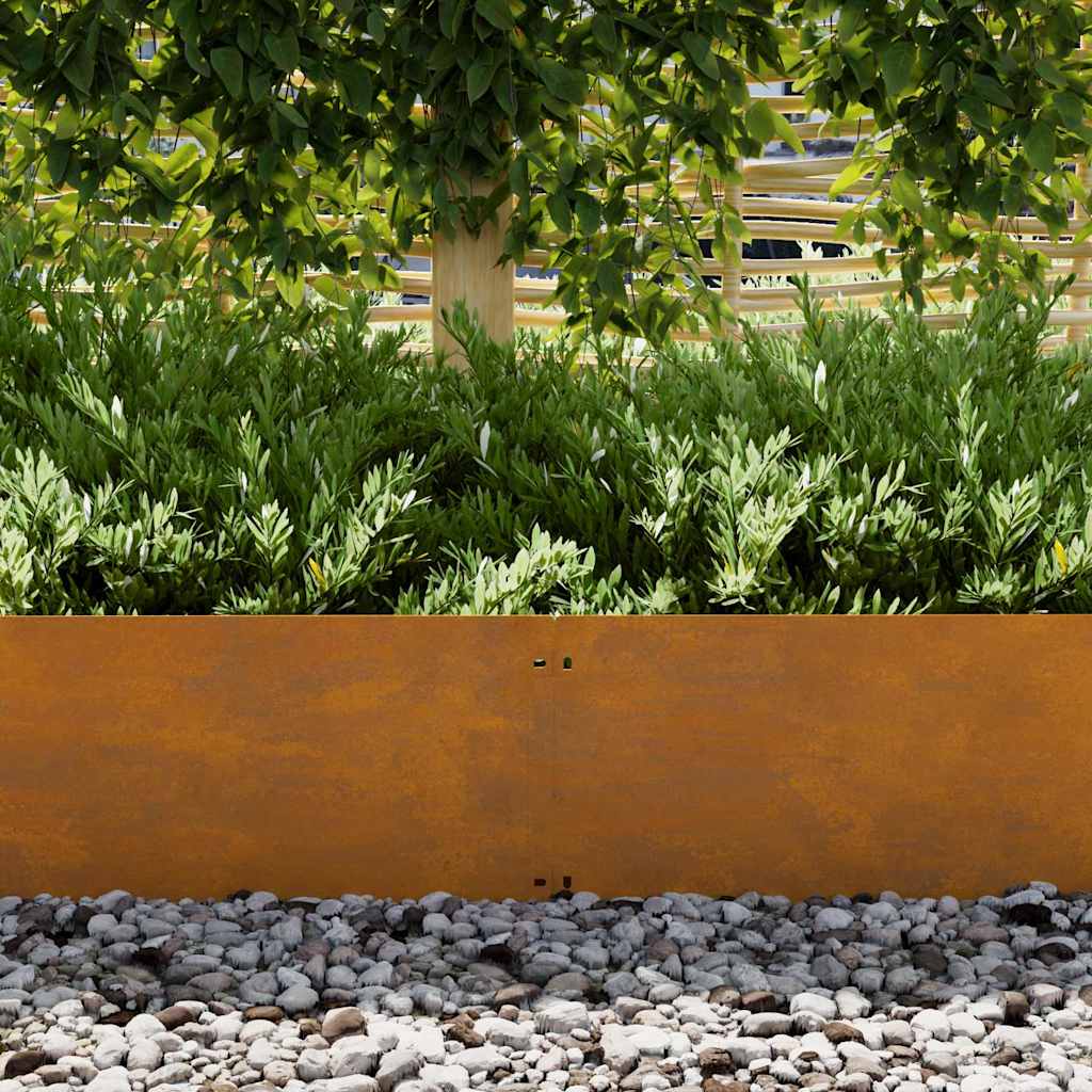 Lawn Edgings 30 Pcs Rusty 103 X 20 Cm Weathering Steel