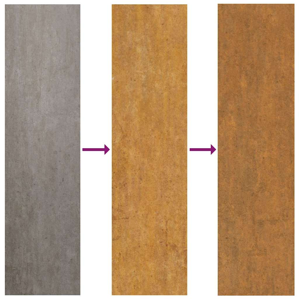 Lawn Edgings 30 Pcs Rusty 103 X 20 Cm Weathering Steel