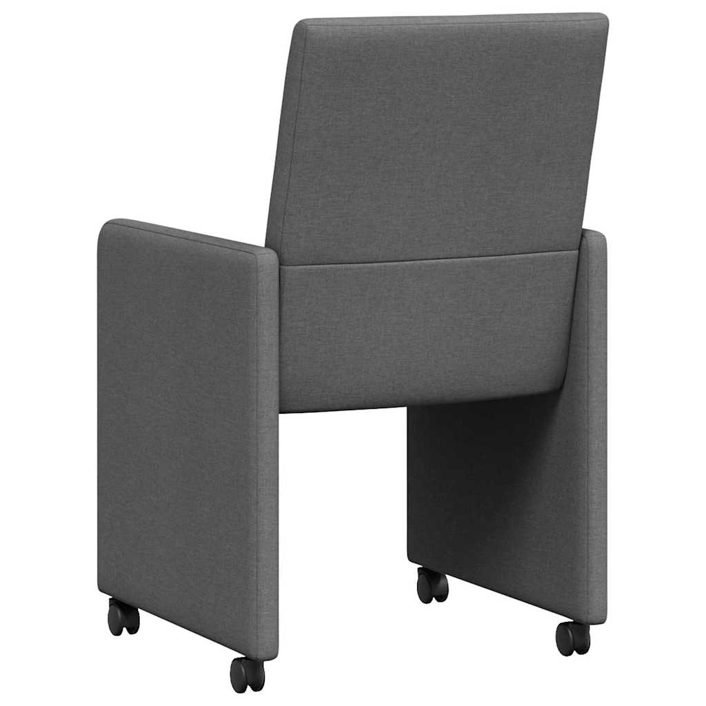 Dining Chairs With Wheel 2 Pcs 57 X 66 X 94 Cm Fabric