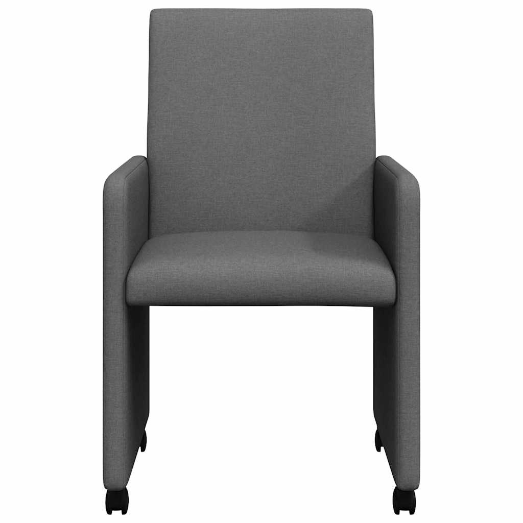 Dining Chairs With Wheel 2 Pcs 57 X 66 X 94 Cm Fabric