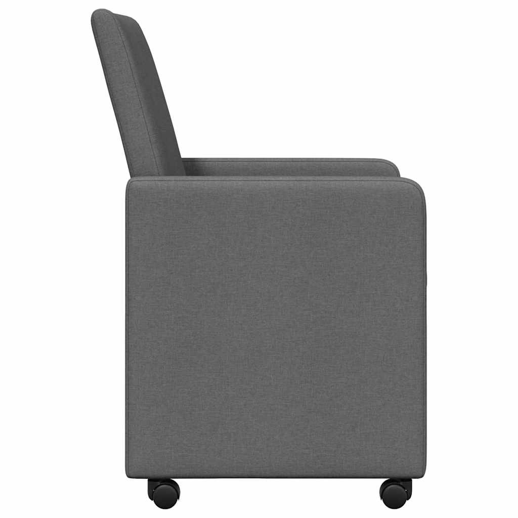 Dining Chairs With Wheel 2 Pcs 57 X 66 X 94 Cm Fabric