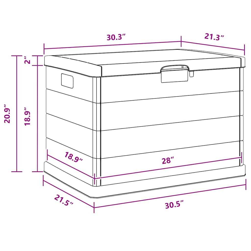 Garden Storage Box Anthracite 77.5 X 54.5 X 53 Cm Plastic