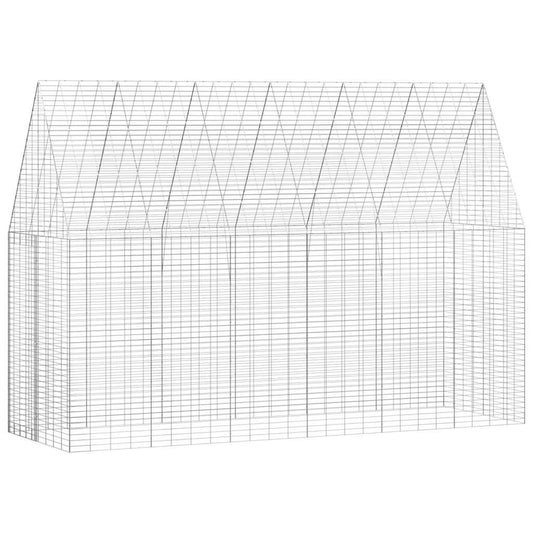 Rabbit Cage Silver 300 X 100 X 210 Cm Galvanised Steel