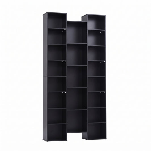 Artiss Bookshelf Display Shelves CD DVD Storage Rack Tall Bookcase Black