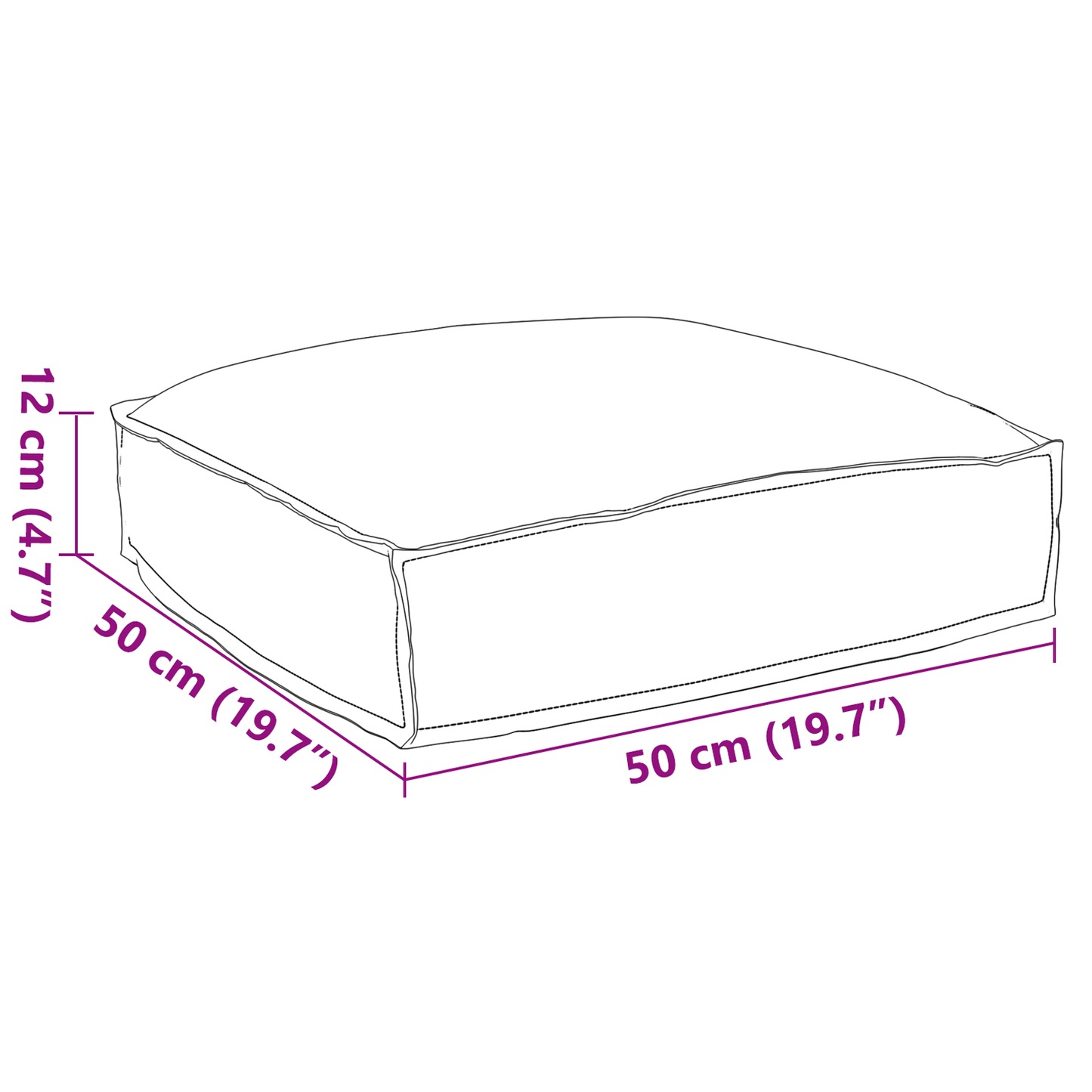 Pallet Cushion For Suitable For Seat 50 X 50 X 12 Cm