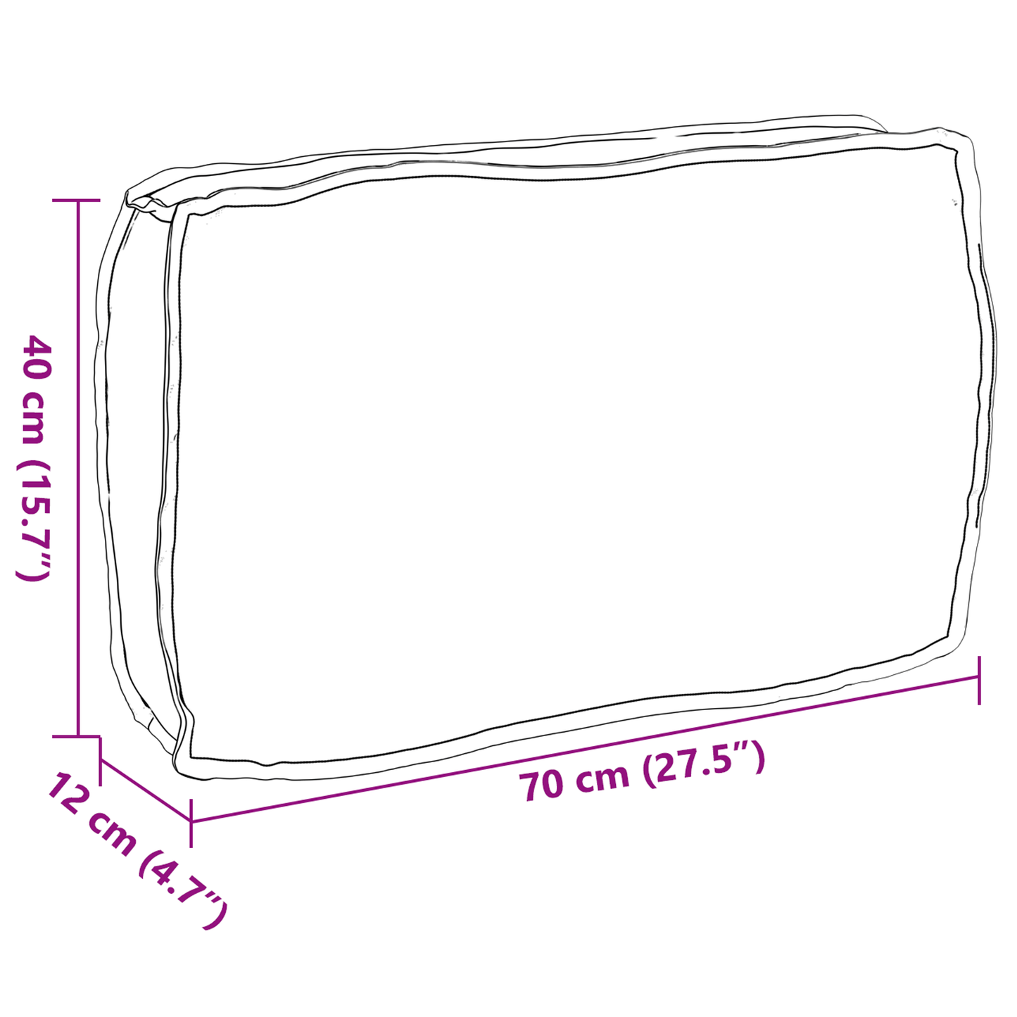 Pallet Cushion For Backrest 70 X 40 X 12 Cm