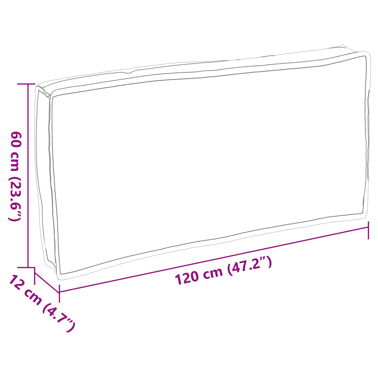 Pallet Cushion For Seat / Backrest 120 X 60 X 12 Cm