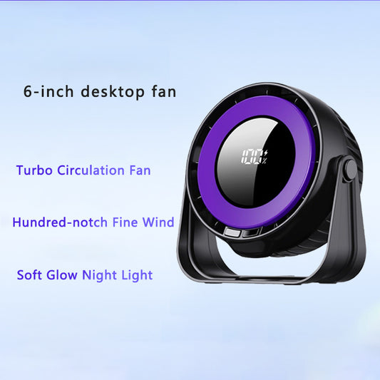 Desk Fan, Small Quiet LED Display Portable Table Fans, 180°Tilt, 100 Speeds, 5 Modes, Rechargeable 4000mAh Battery Operated USB Fan For Office, Bedroom, Outdoor(Black)Christmas Gifts