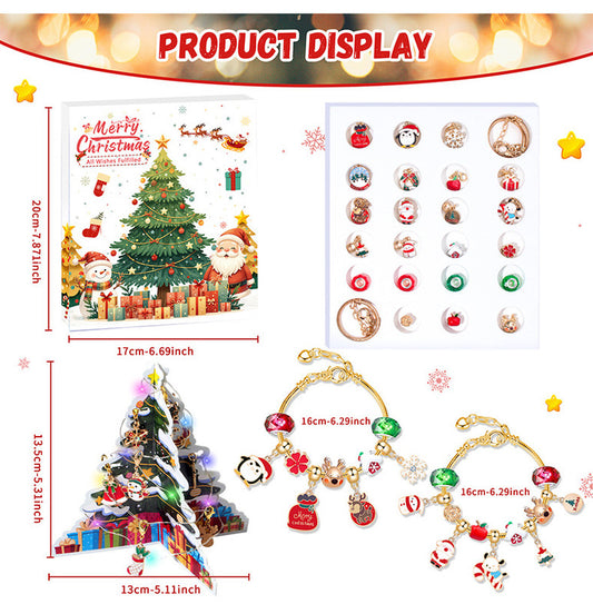 Christmas gift DIY Cartoon Snowman Bracelet Set with Crystal Beads