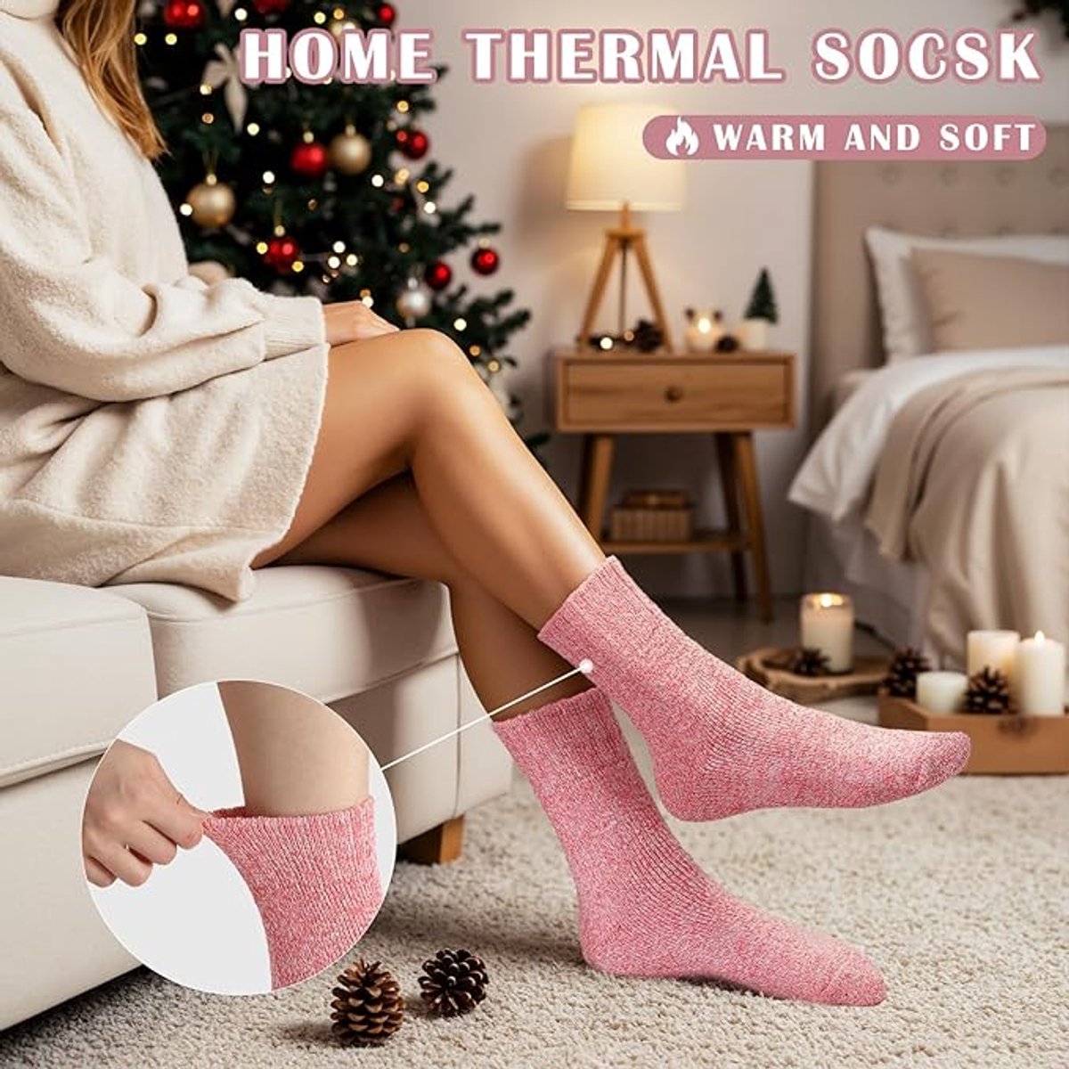Socks - Indoor socks - Night socks - Warm winter socks - Warm women's socks - Thick - Winter - Women - Girls - Home - Night - Christmas gifts