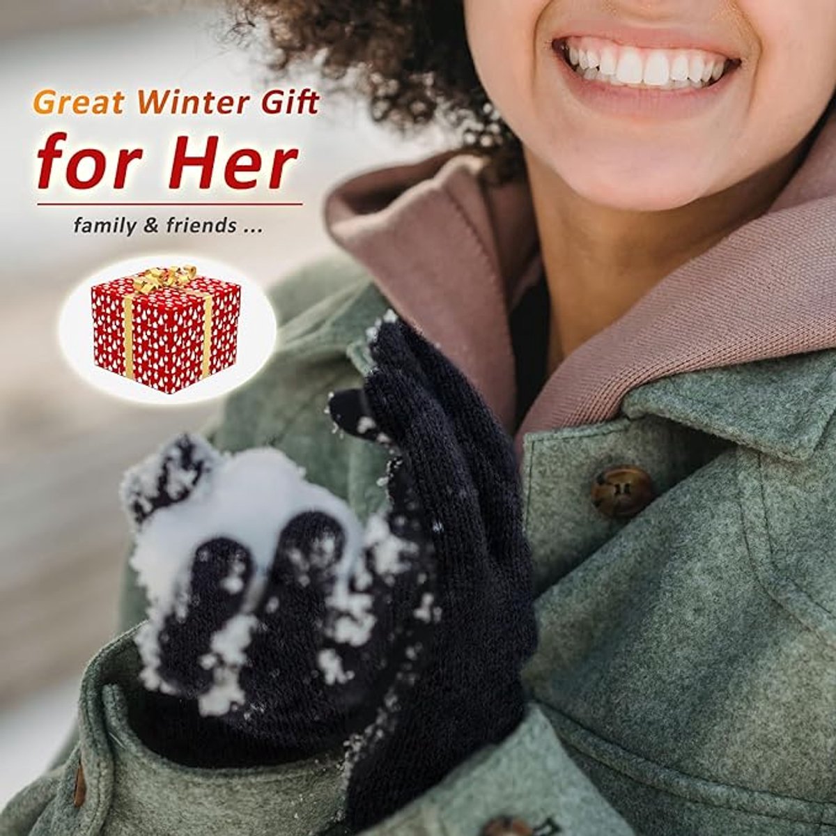Gloves - Winter Gloves - Cycling Gloves - Winter Gloves - Women's Touchscreen Fleece Gloves - Warm Gloves - Outdoor Sports Gifts for Men and Women