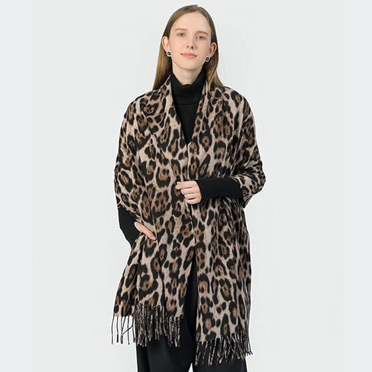 Winter scarf with leopard print scarf women, women's winter scarf, soft cashmere feels warm, scarves, long blankets, wraps