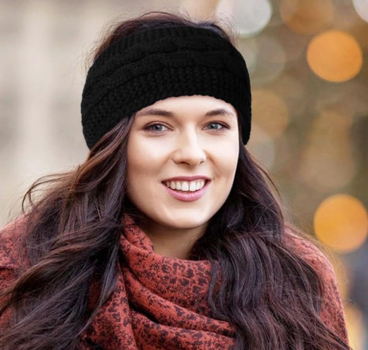 3 pieces - Headbands - Winter Headband for women - Ear warmers - Knitted Headbands - warm headbands - winter accessories - sports headband - cold weather headband - Christmas gifts - hair tie - hair accessories - black, grey, khaki
