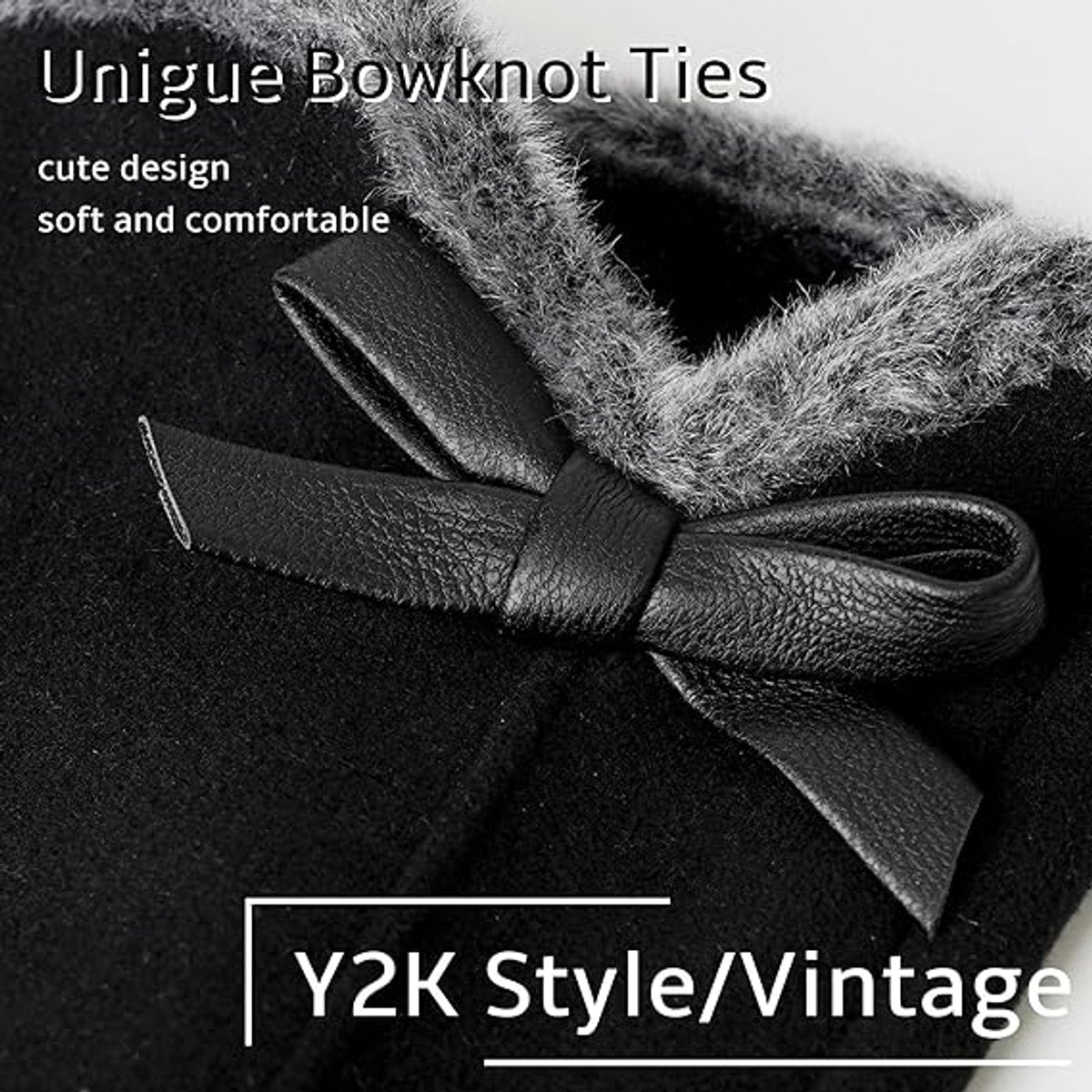 Gloves - women's gloves - winter gloves - Winter gloves - Insulated touchscreen gloves - touchscreen gloves for index finger - Cycling Gloves - Elegant and stylish - Black