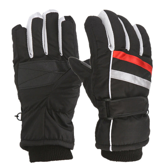 TAIAOJING Kids Winter Snow Ski Gloves Kids Winter Warm Windproof Cold Weather Outdoor Sports Gloves For Boys Girls Snow Gloves Ski Gloves One Size Z2 Black