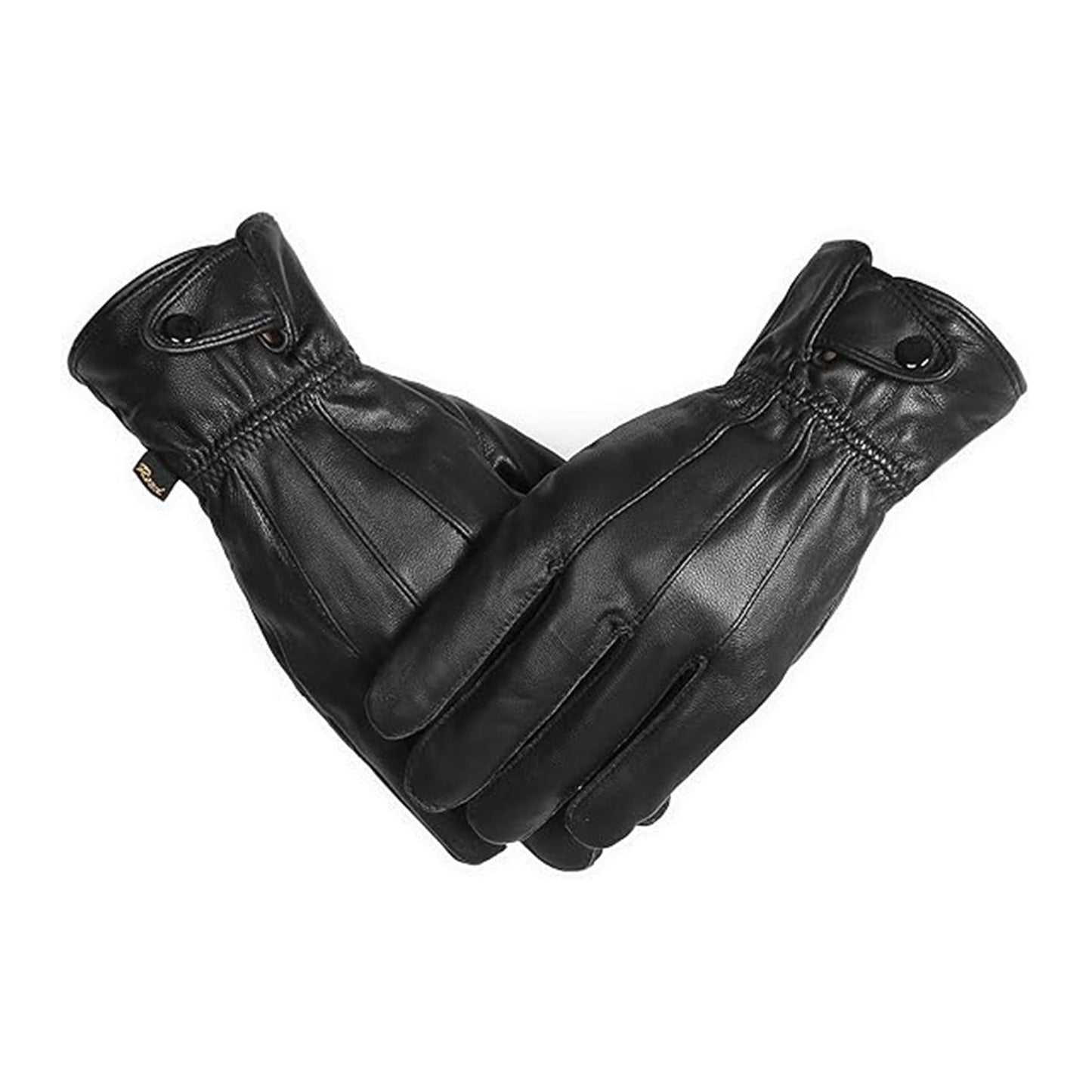 LGCASL Clearance! Mens Gloves,Gloves for Men,Mens Winter Gloves,Mens Leather Gloves Mens Winter Black Leather Gloves for Driving Dress Real Sheepskin Leather Warm Fleece Lined Gloves- 23*12cm Black