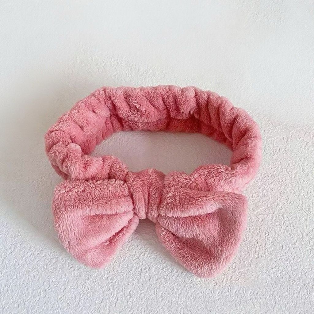 Autumn/Winter Plush Bow Headband Navy Blue