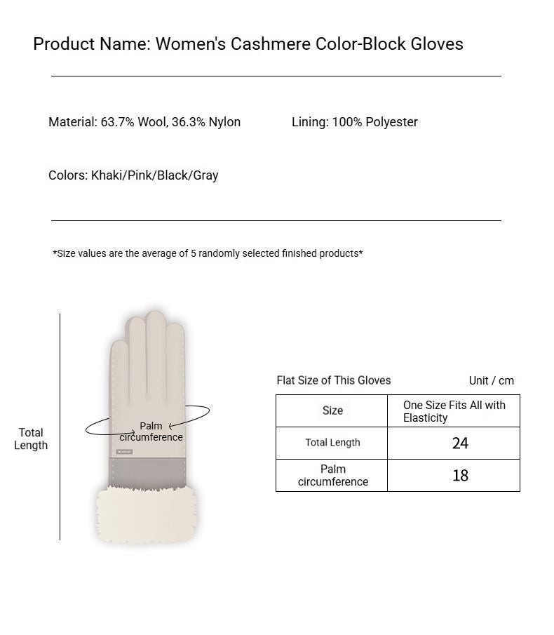 Ladies Winter Warm Cashmere Gloves DY43 Moonlight Gray