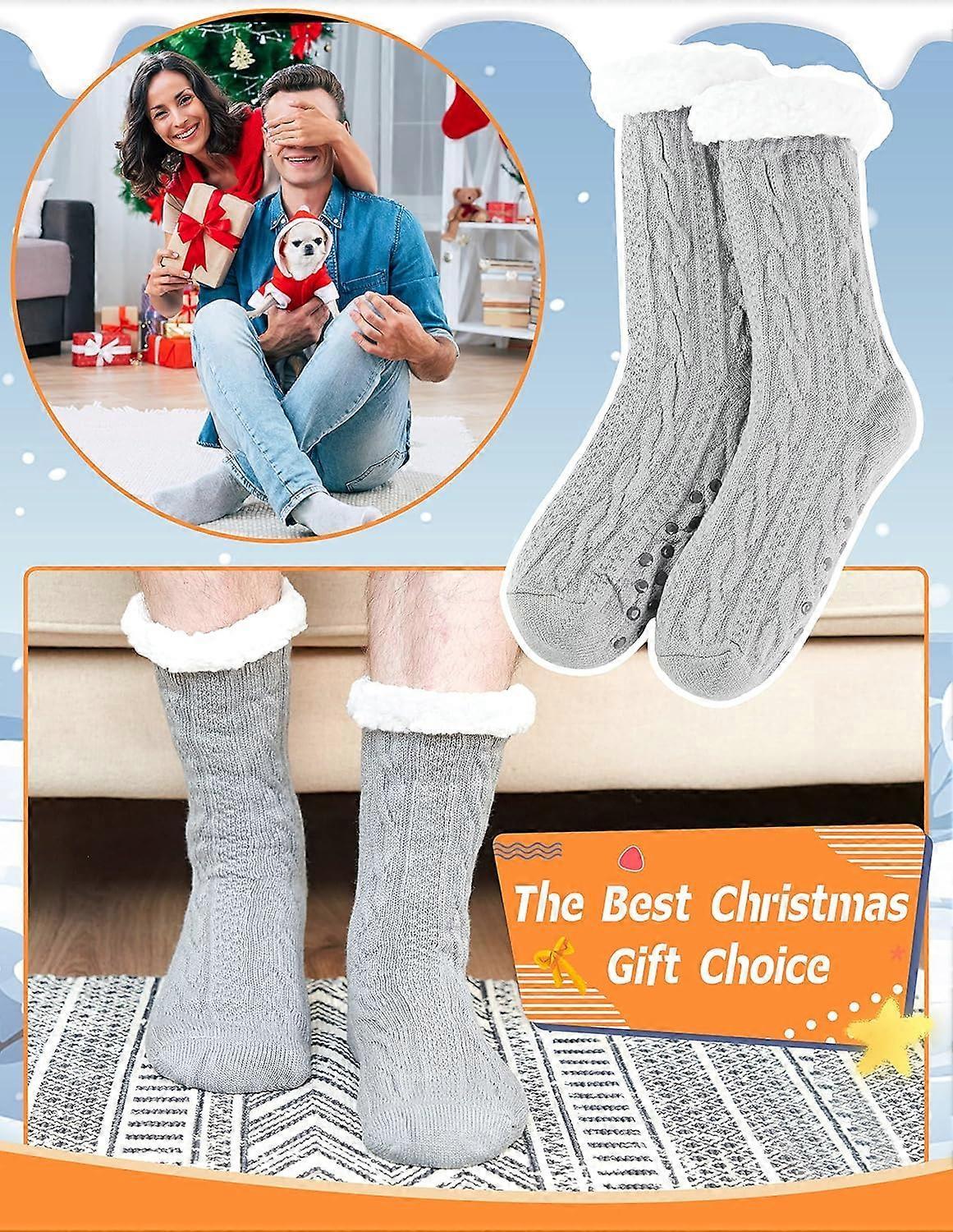 Men's Wool Slipper Socks Stopper Thermal Winter Warm Thick Socks