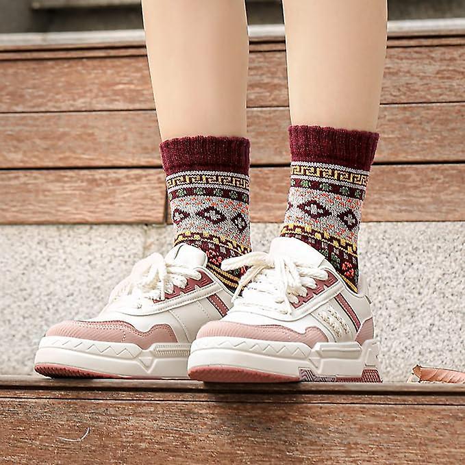 5 Pairs Wool Socks for Women Boot Crew Cozy Soft Warm Winter Socks
