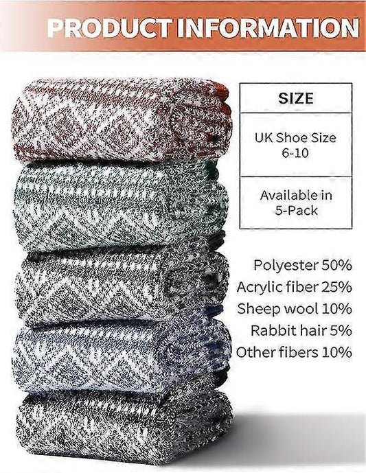 Wool Socks for Women 5 Pairs Warm Boot Crew Cozy Winter Soft Socks Set