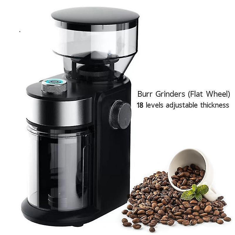 220V Flat Wheel Electric Burr Coffee Grinder Machine - High Efficiency Mill
