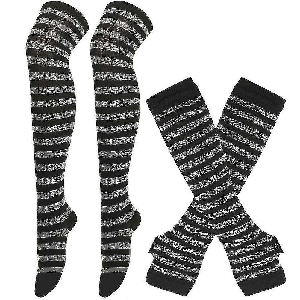 Women Knitted Fingerless Arm Sleeves Winter Costume Party Gloves