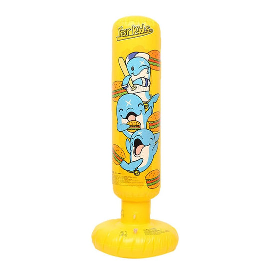 Inflatable Punching Bag for Kids, 47inch Freestanding Ninja Boxing Bag, Toys and Gifts for Boys and Girls Age 5-12, for Karate, Taekwondo, MMA, Boxing Bag, (Dolphin Pattern)