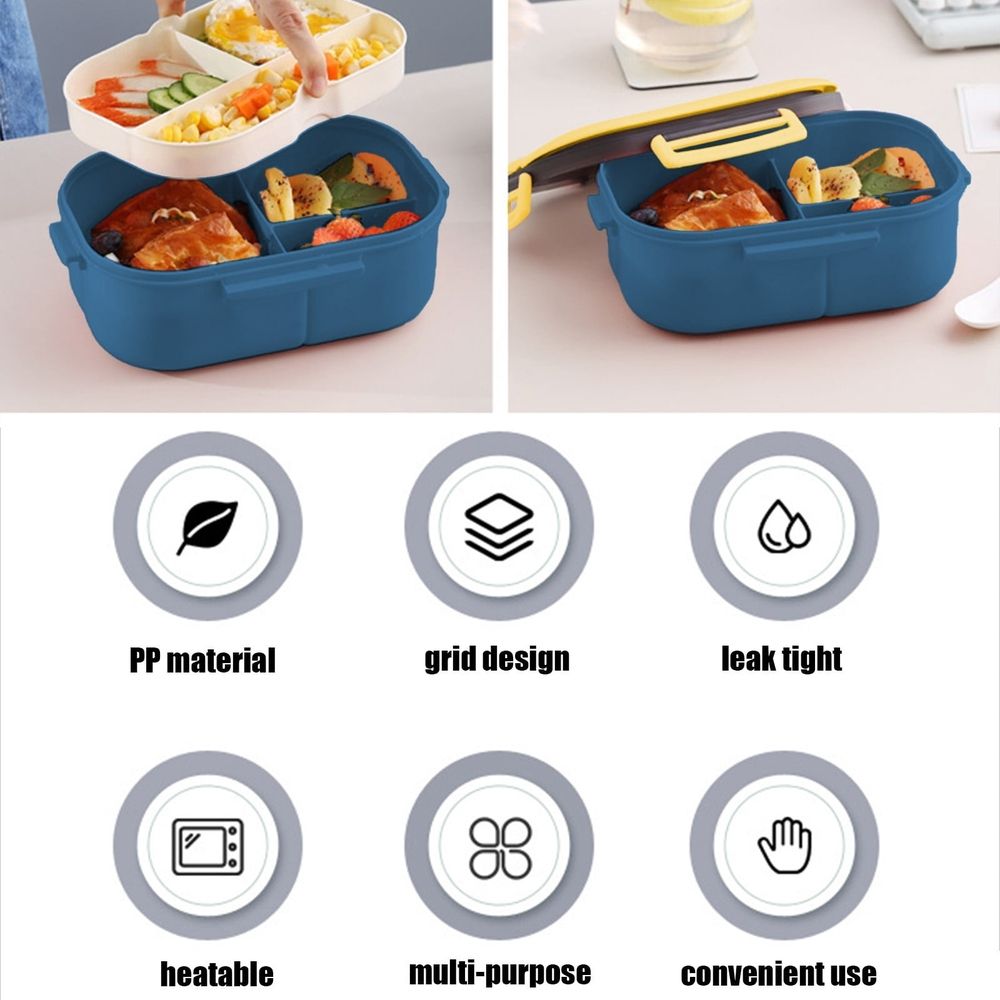 Bento Lunch Box, Double-layer Bento Box Compartmentalized Lunch Box Microwave-specific Adult And Office Worker Meal Box