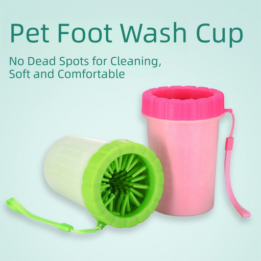 Pink Large Size Quick & Easy-Clean Dog Paw Cleaner Cup - PP+TPR Material, Gentle Pet Grooming Tool
