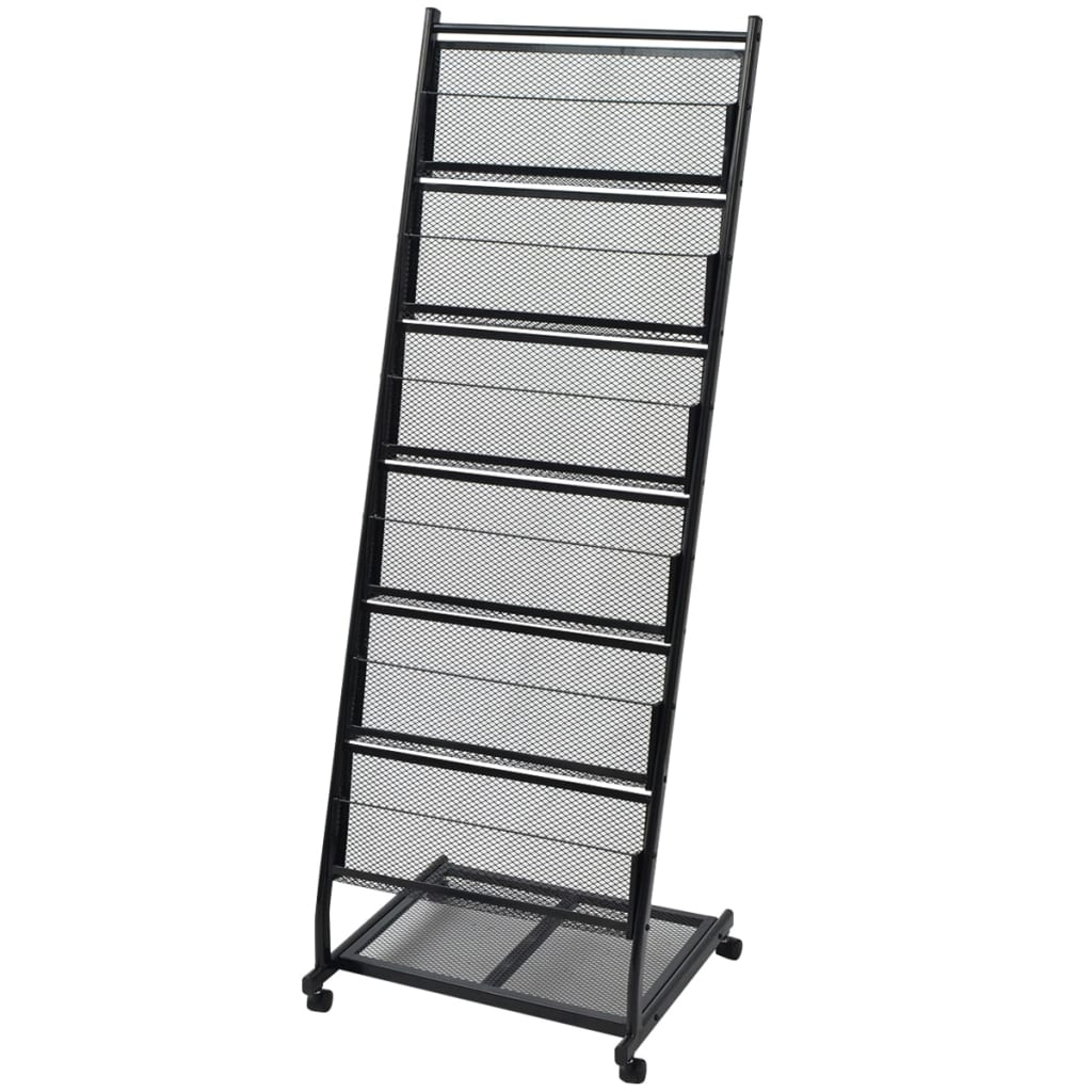 Magazine Rack 47.5X43X133 Cm Black A4