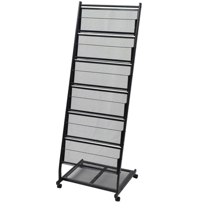 Magazine Rack 47.5X43X133 Cm Black A4