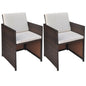 Garden Chairs With Cushions 2 Pcs Poly Rattan