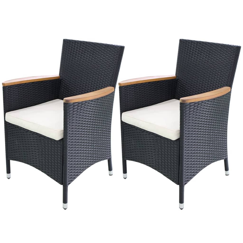 Garden Dining Chairs 2 Pcs Poly Rattan