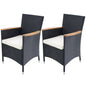 Garden Dining Chairs 2 Pcs Poly Rattan