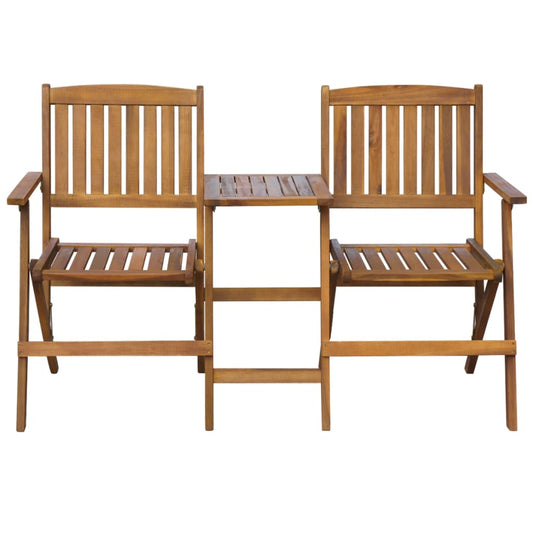 Folding Garden Bench With Tea Table 140 Cm Solid Acacia Wood