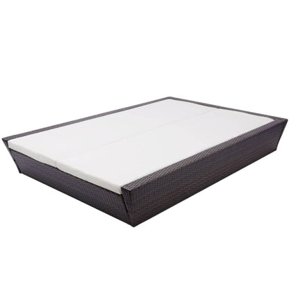Outdoor Lounge Bed With Cushion Poly Rattan
