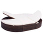 2-Person Sun Lounger With Cushions Poly Rattan
